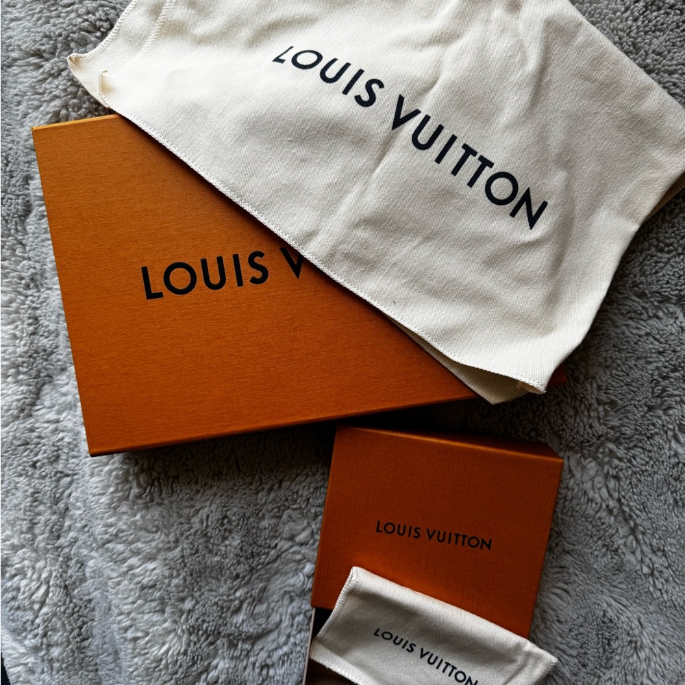Louis Vuitton Orange Gift Box with Cream Dust Bags